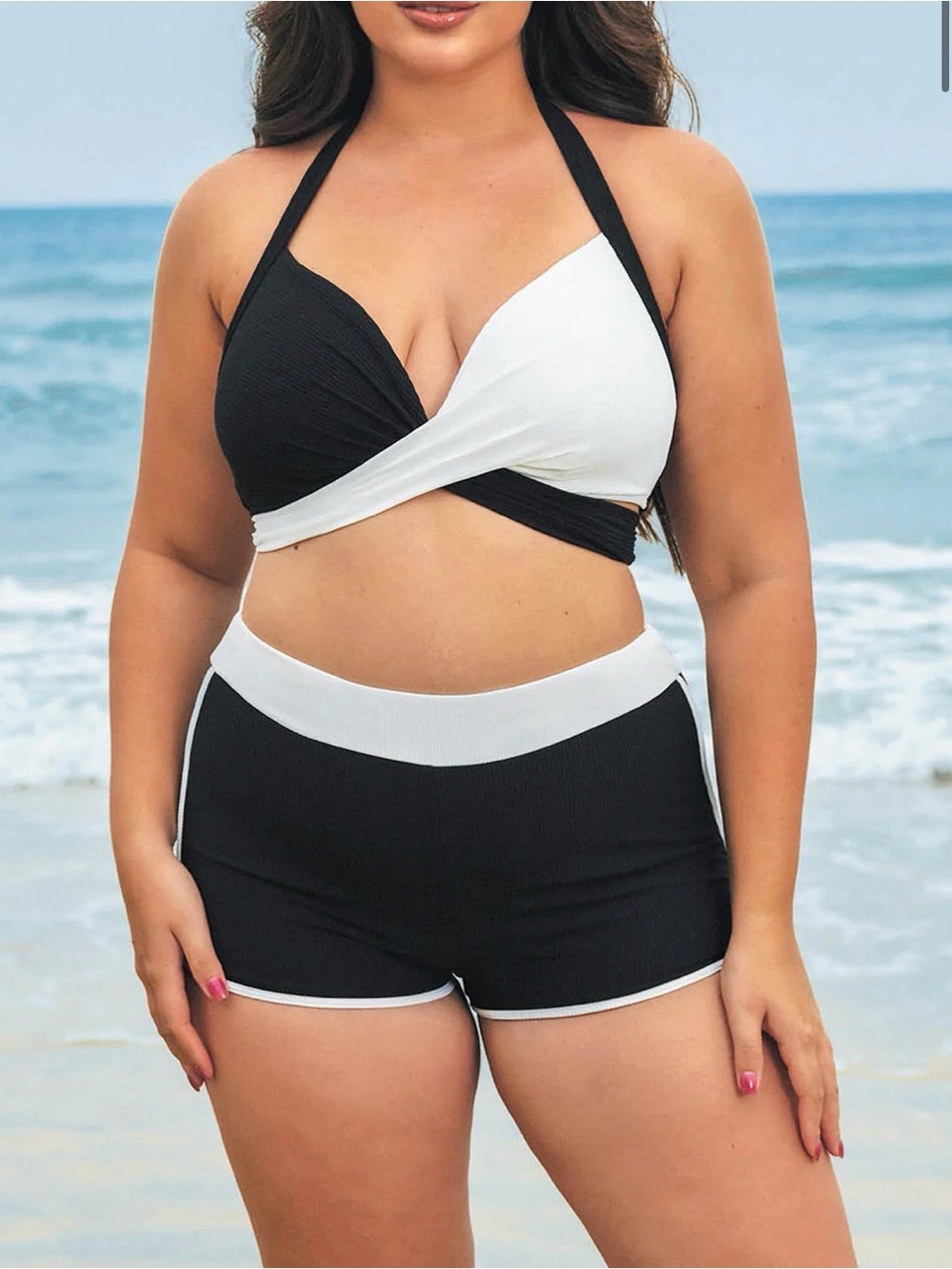 Berlook Black and White Swim Bottoms. Size 20 NWT